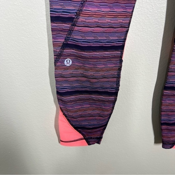 Lululemon Inspire Tight II Leggings Space Dye Twist Naval Blue Very Light Flare - Picture 8 of 9